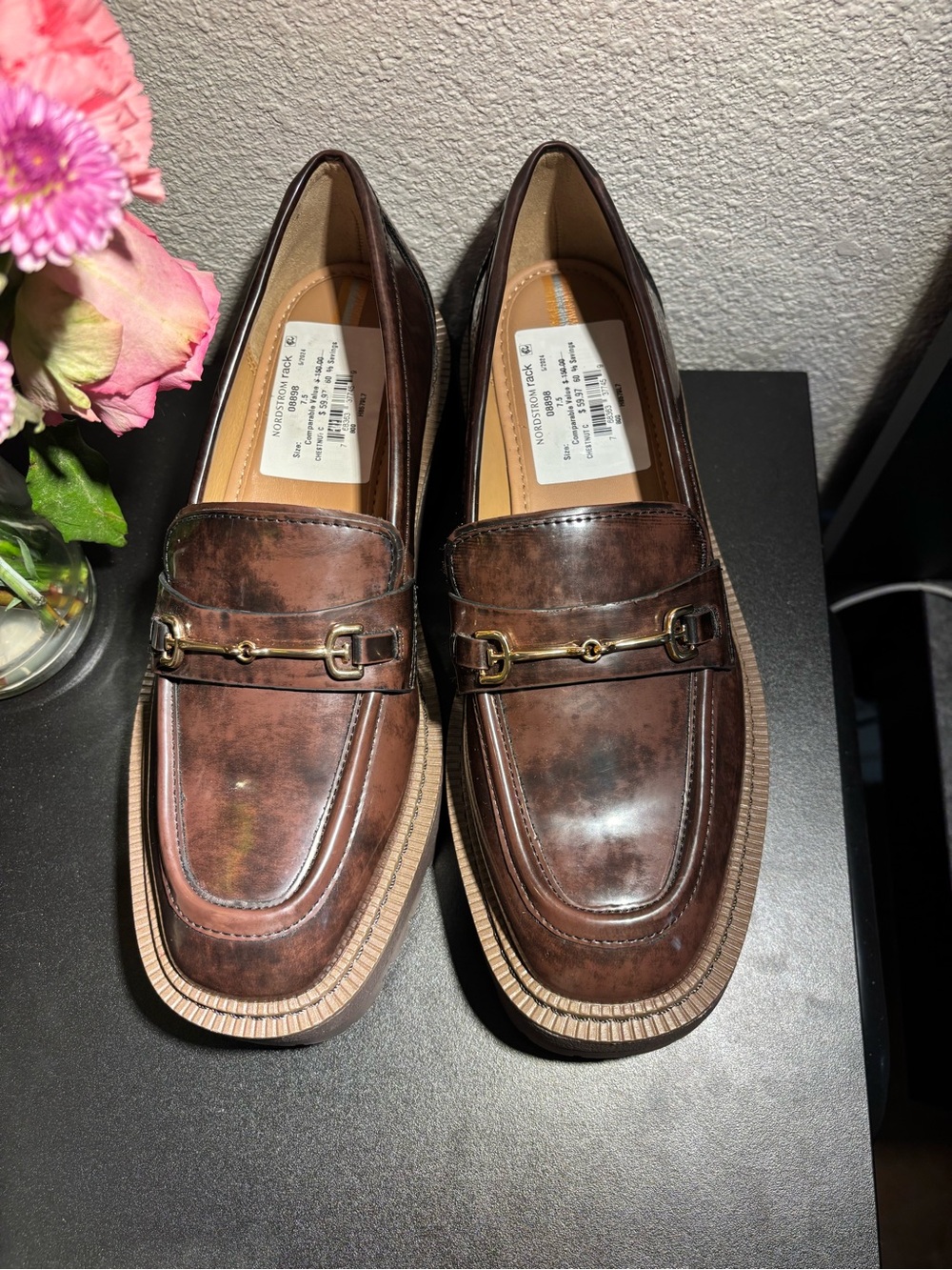 Sam Edelman Brown Leather Bit Loafers